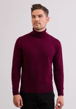 Kaschmir Rollkragen Pullover cranberry rot