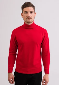 Kaschmir Rollkragen Pullover rot