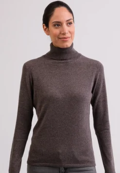 Kaschmir Rollkragen Pullover taupe melange