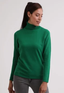 Kaschmir Rollkragen Pullover rainforest grün