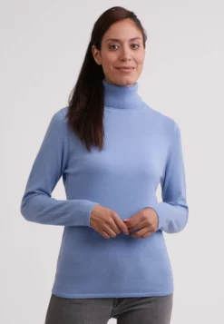 Kaschmir Rollkragen Pullover hellblau