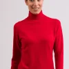 Kaschmir Rollkragen Pullover rot