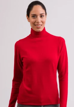 Kaschmir Rollkragen Pullover rot