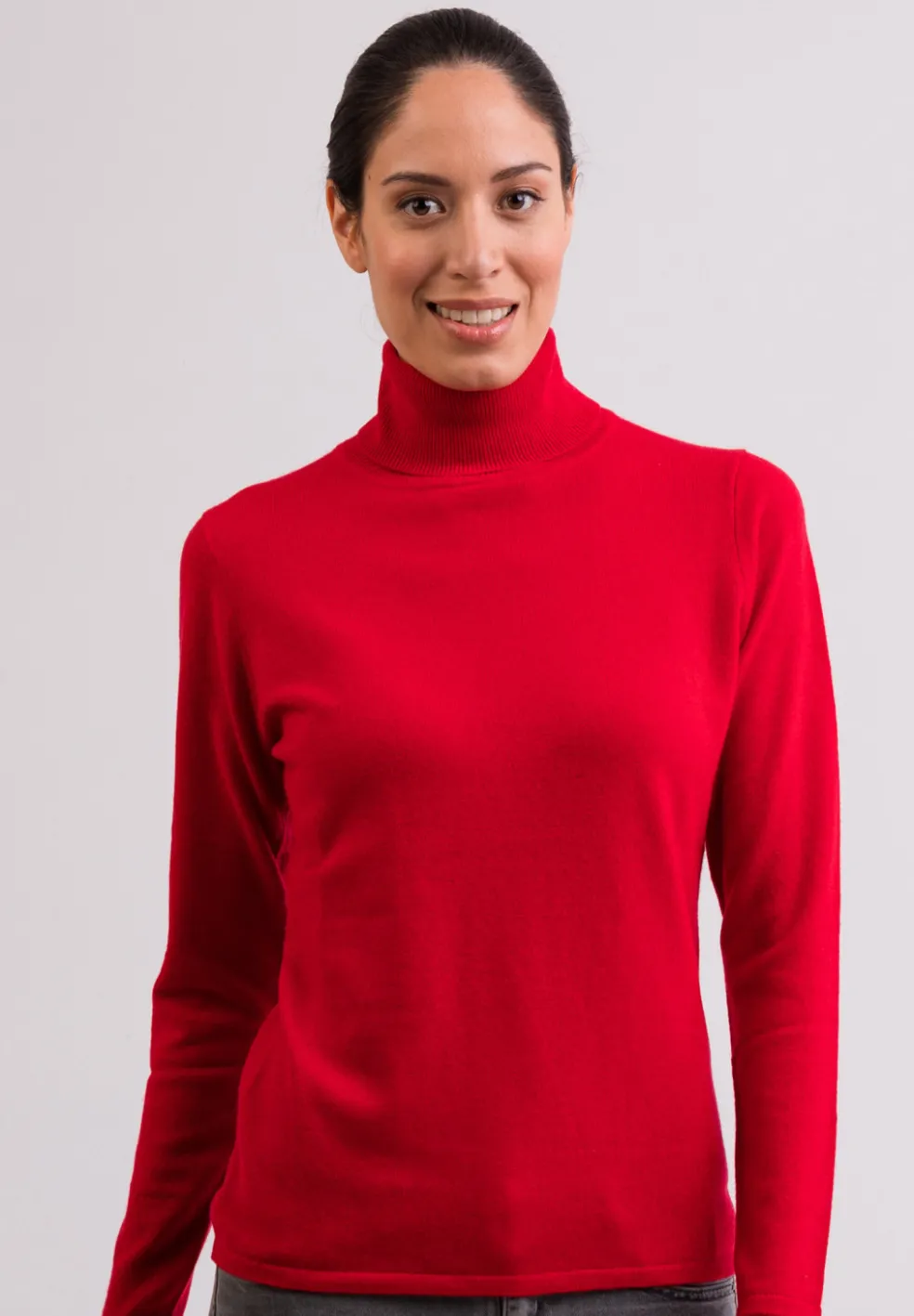 Kaschmir Rollkragen Pullover rot