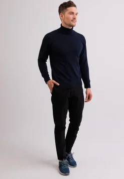 Kaschmir Rollkragen Pullover marine blau