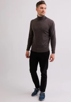 Kaschmir Rollkragen Pullover taupe melange