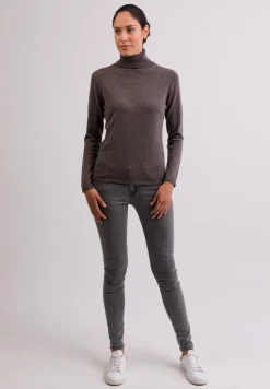 Kaschmir Rollkragen Pullover taupe melange