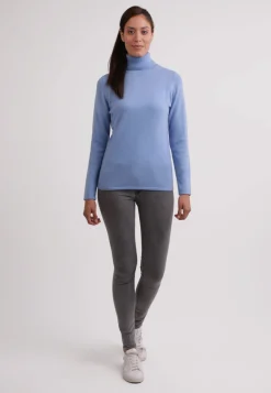 Kaschmir Rollkragen Pullover hellblau