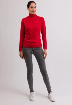 Kaschmir Rollkragen Pullover rot
