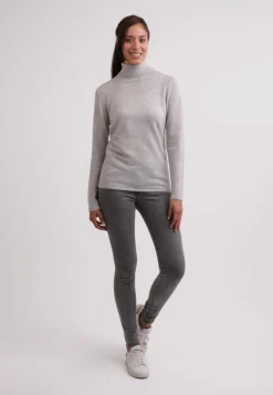 Kaschmir Rollkragen Pullover hellgrau