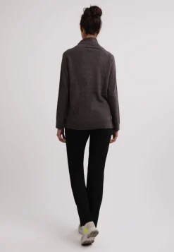 Kaschmir Rollkragen Pullover mit Seitenschlitzen taupe melange