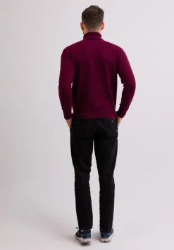 Kaschmir Rollkragen Pullover cranberry rot