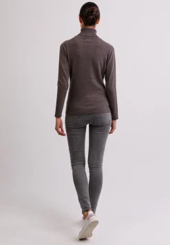 Kaschmir Rollkragen Pullover taupe melange