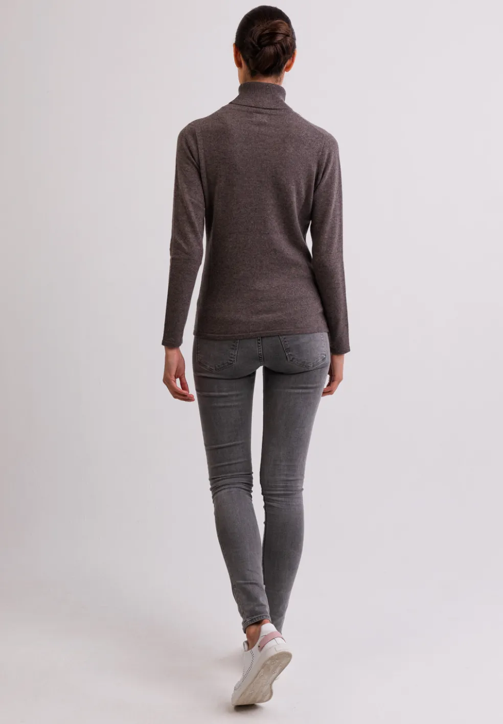 Kaschmir Rollkragen Pullover taupe melange