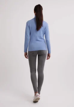 Kaschmir Rollkragen Pullover hellblau