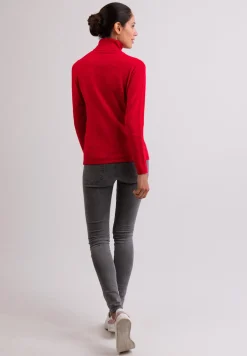 Kaschmir Rollkragen Pullover rot