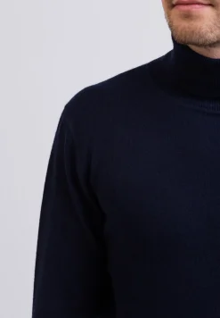 Kaschmir Rollkragen Pullover marine blau