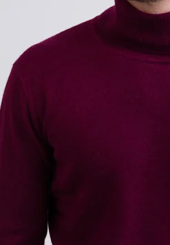 Kaschmir Rollkragen Pullover cranberry rot