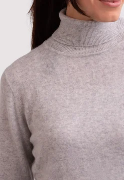 Kaschmir Rollkragen Pullover hellgrau