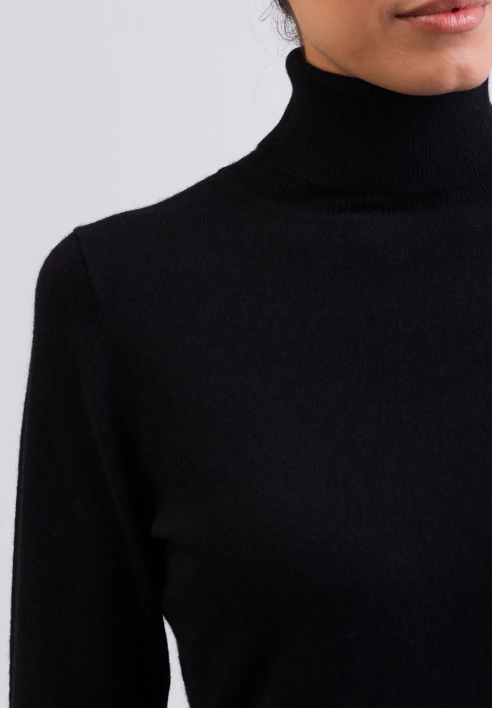 Kaschmir Rollkragen Pullover schwarz