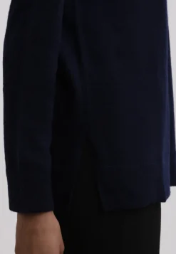 Kaschmir Rollkragen Pullover mit Seitenschlitzen marine blau