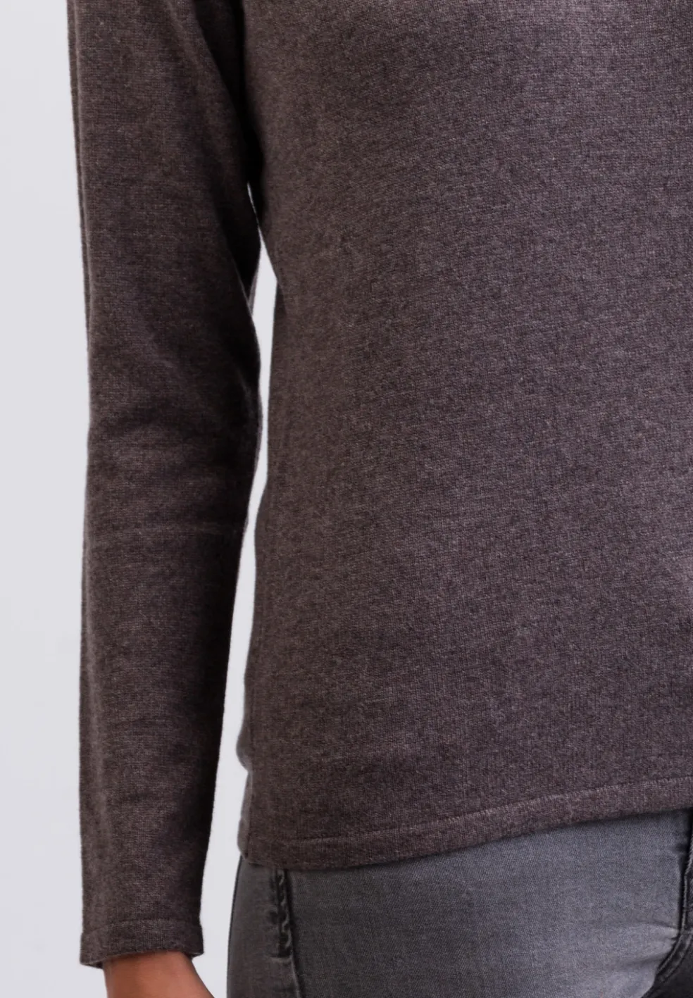 Kaschmir Rollkragen Pullover taupe melange
