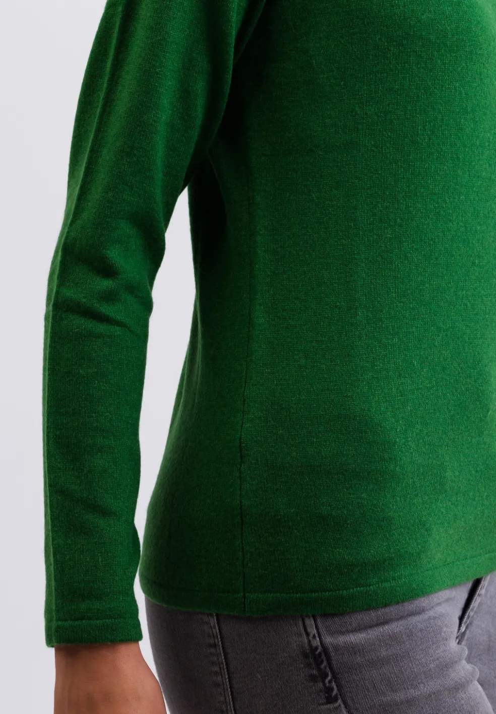 Kaschmir Rollkragen Pullover grün