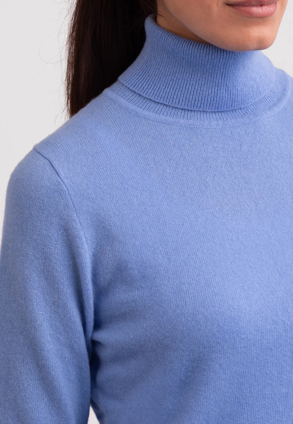 Kaschmir Rollkragen Pullover hellblau