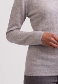 Kaschmir Rollkragen Pullover hellgrau