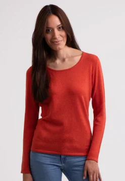 Kaschmir Rundhals Pullover siena gelb