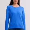 Kaschmir Rundhals Pullover dazzling blau