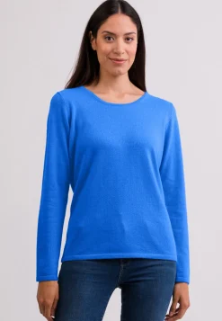 Kaschmir Rundhals Pullover dazzling blau