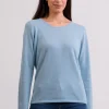 Kaschmir Rundhals Pullover hellblau