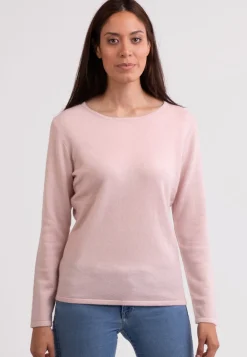 Kaschmir Rundhals Pullover puderrosa