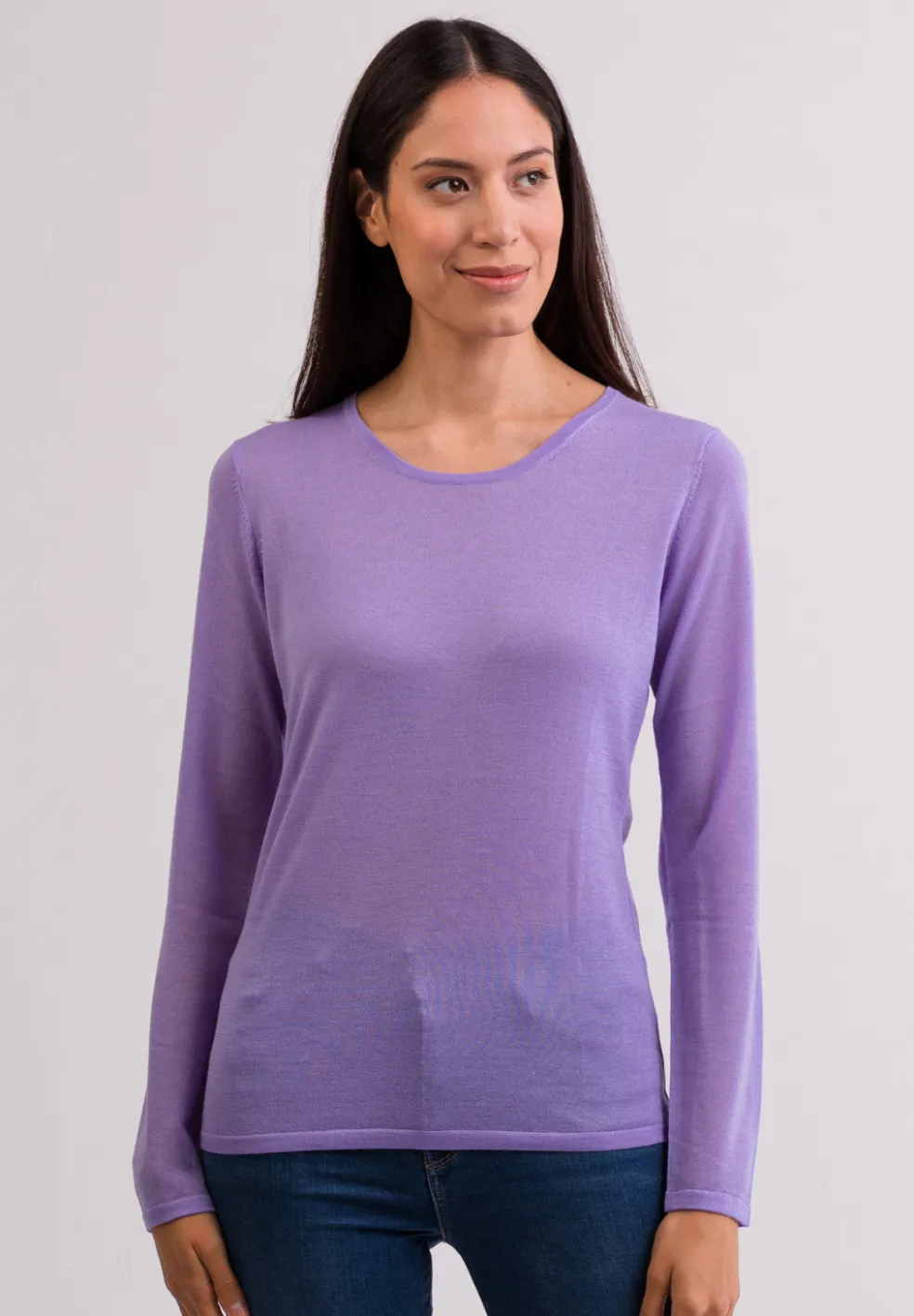 Kaschmir Rundhals Pullover viola (Frühling)