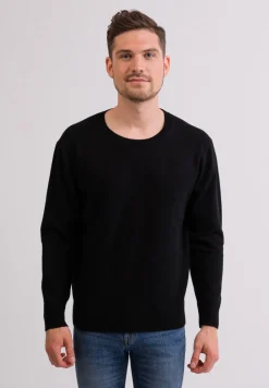 Kaschmir Rundhals Pullover schwarz