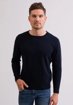 Kaschmir Rundhals Pullover marine blau
