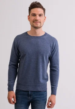 Kaschmir Rundhals Pullover jeans blau
