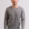 Kaschmir Rundhals Pullover grau