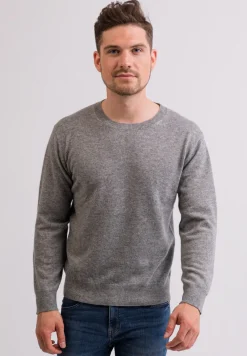 Kaschmir Rundhals Pullover grau
