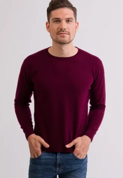 Kaschmir Rundhals Pullover cranberry rot