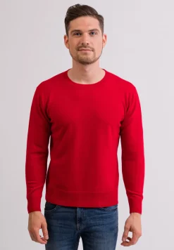 Kaschmir Rundhals Pullover rot