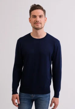 Kaschmir Rundhals Pullover marine blau (Frühling)