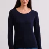 Kaschmir Rundhals Pullover marine blau