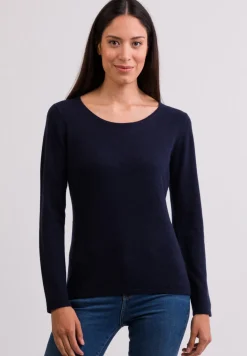 Kaschmir Rundhals Pullover marine blau