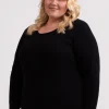 Kaschmir Rundhals Pullover schwarz