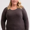 Kaschmir Rundhals Pullover taupe melange