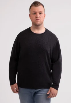 Kaschmir Rundhals Pullover dunkel anthrazit
