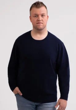Kaschmir Rundhals Pullover marine blau