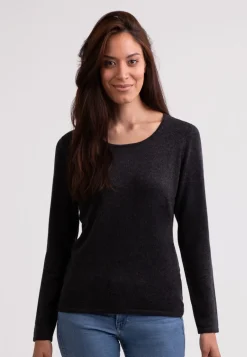 Kaschmir Rundhals Pullover dunkel anthrazit